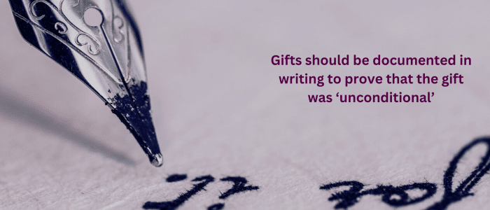 Image Advising to Document Gifts in Writing